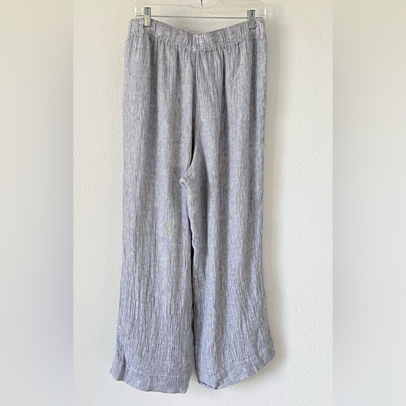 Tahari 100% linen wide leg pull on pants size large women - Picture 1 of 12